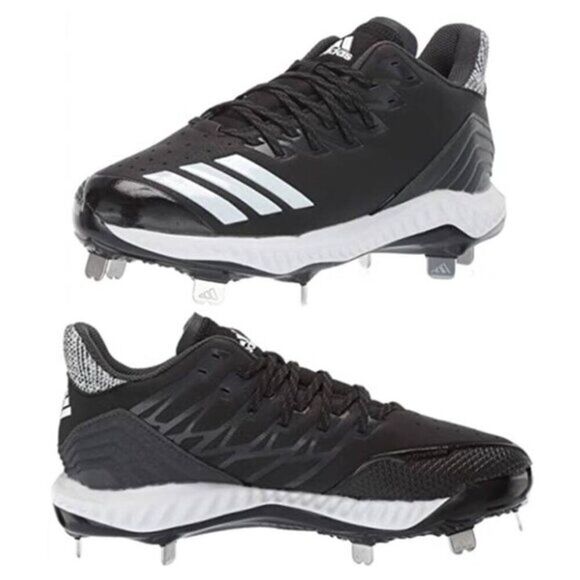 Adidas Women's Icon Bounce Metal Cleats Shoes Sports Black Size 7.5 - Picture 2 of 8